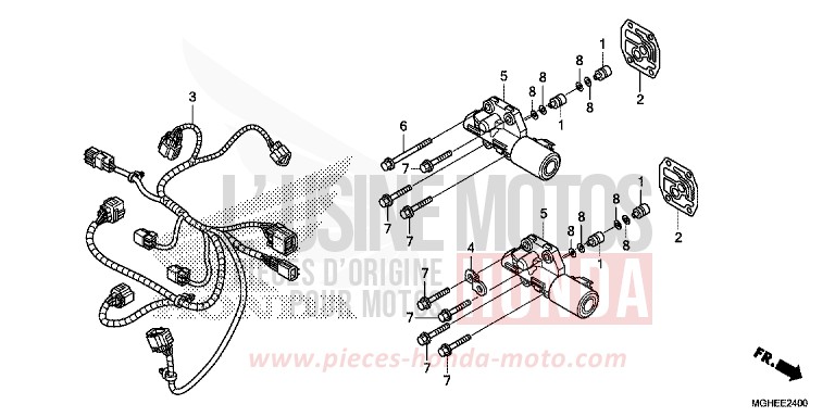 SOLENOIDE LINEAIRE de VFR1200X "Crosstourer" DCT CANDY PROMINENCE RED (R342) 2014